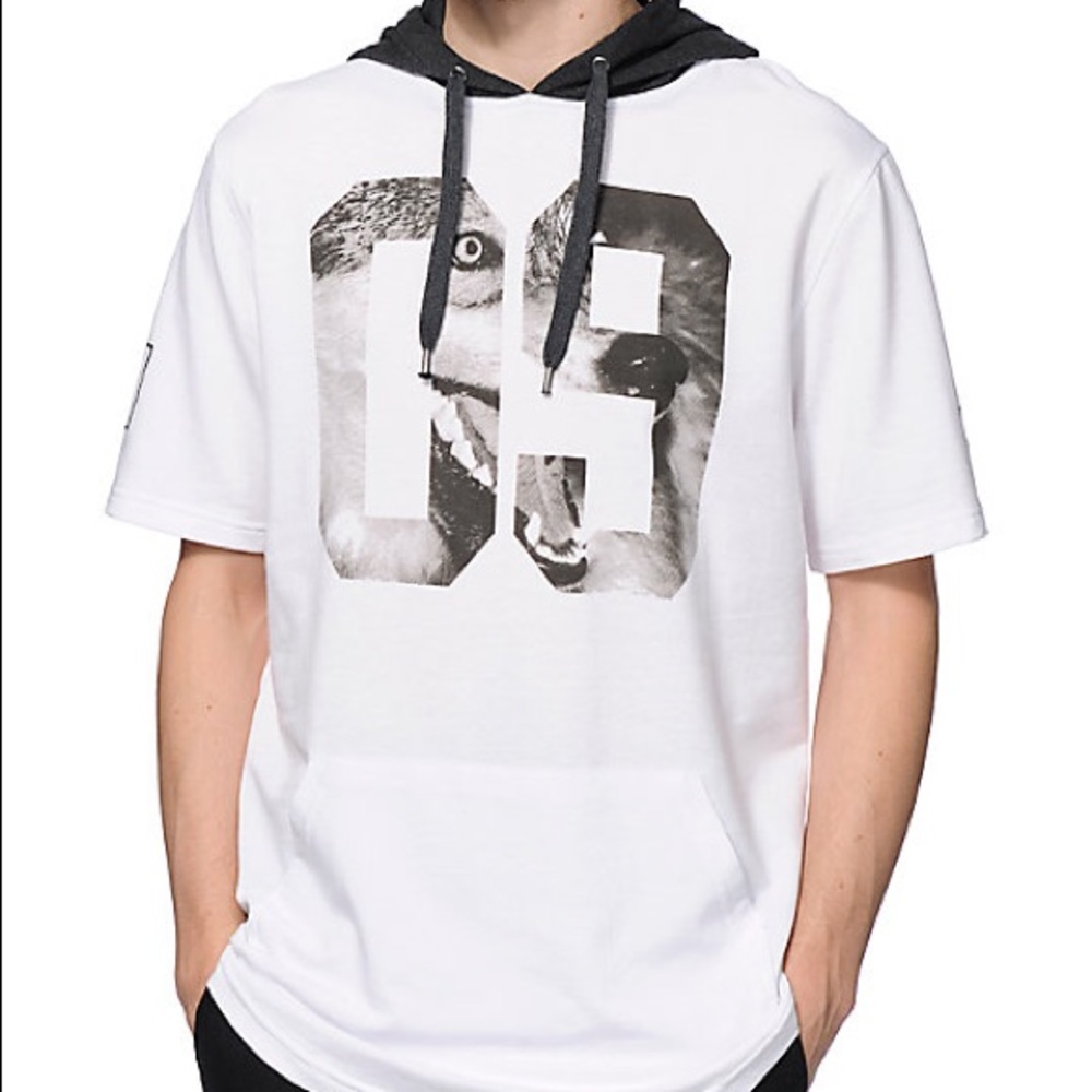 White hoodie shirt by Ninth Hall